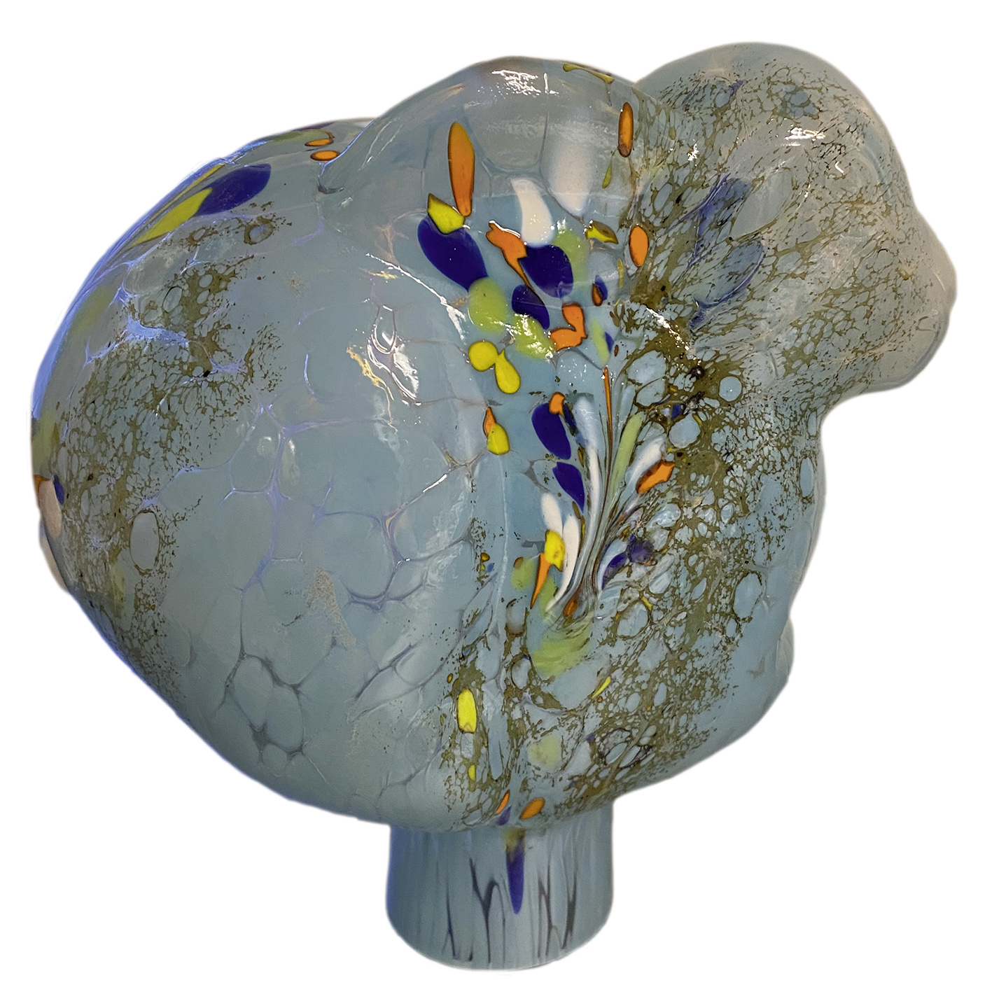 Rosenkugel 19 cm, "Dürer-Hase Türkis", Glas Rosenkugel 19 cm, "Dürer-Hase Türkis", Glas