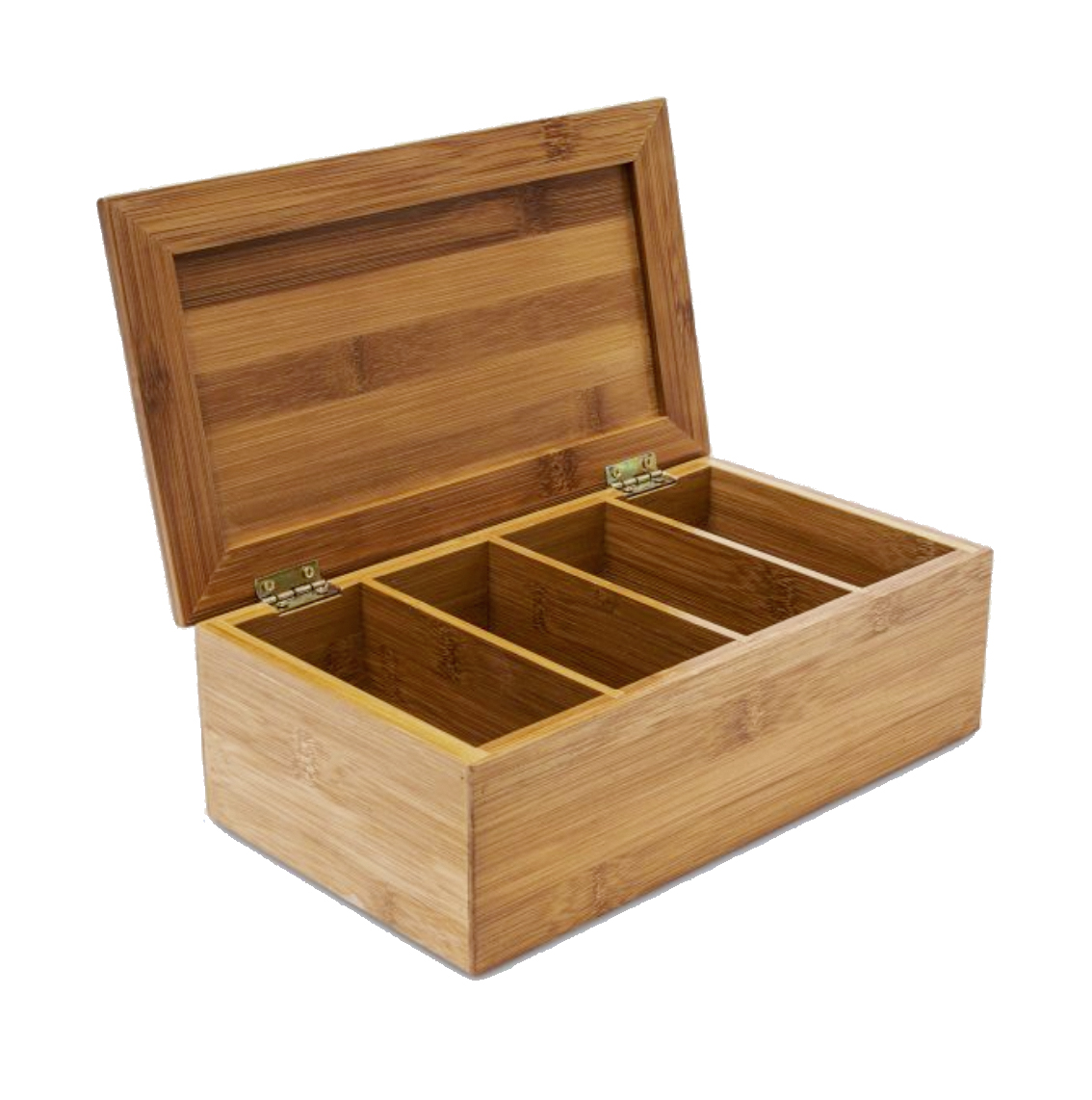 Bambus-Teebox mit 4 Fächern
