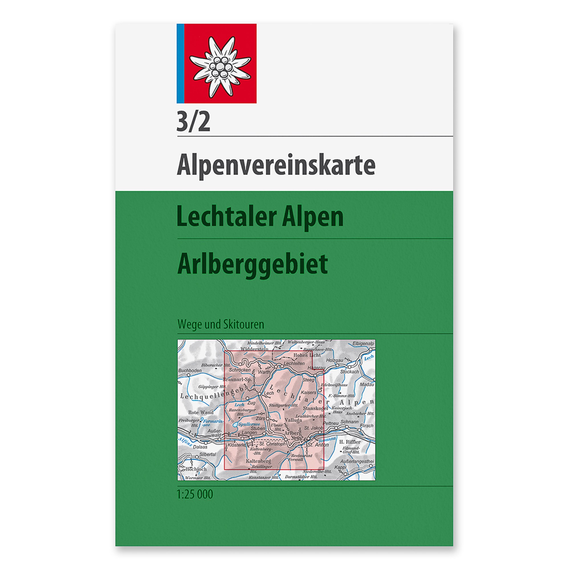 Alpenvereinskarte 3/2, Lechtaler Alpen, Arlberggebiet, 1:25.000 Alpenvereinskarte 3/2, Lechtaler Alpen, Arlberggebiet, 1:25.000