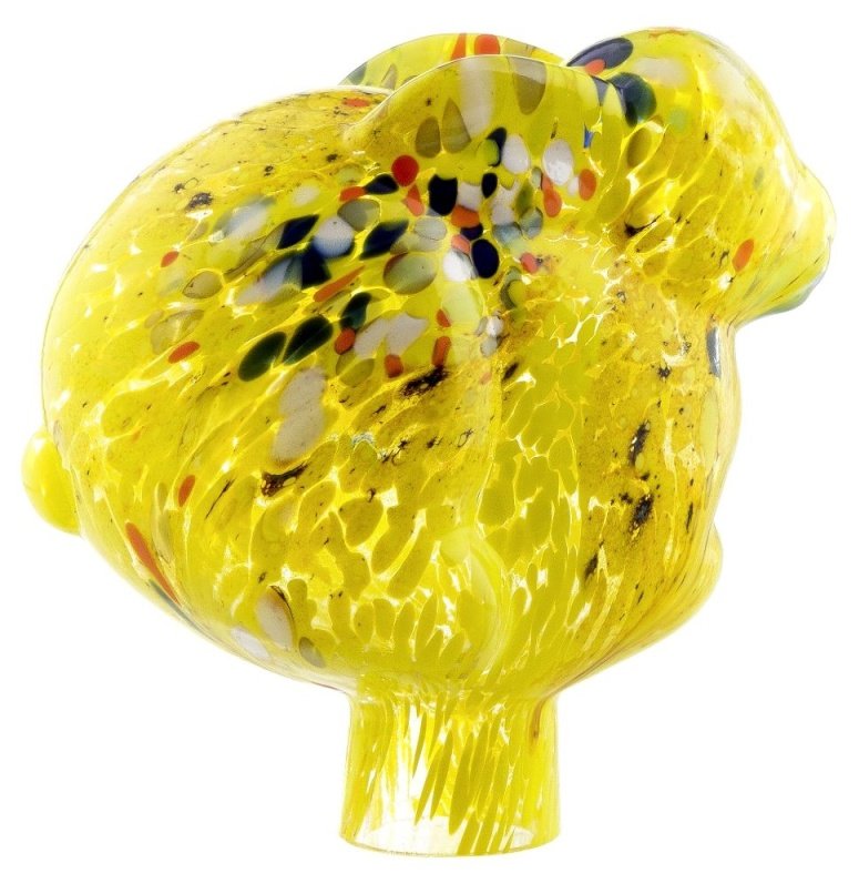 Rosenkugel 19 cm, "Dürer-Hase Gelb", Glas