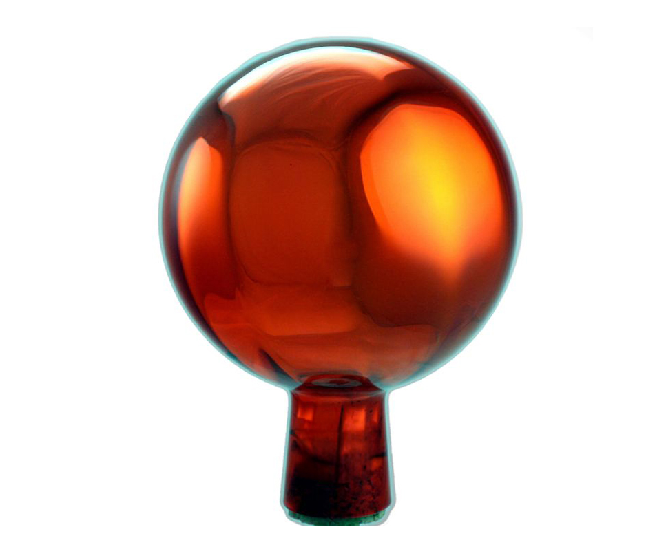 Rosenkugel 12 cm, "Orange", Glas, verspiegelt Rosenkugel 12 cm, "Orange", Glas, verspiegelt