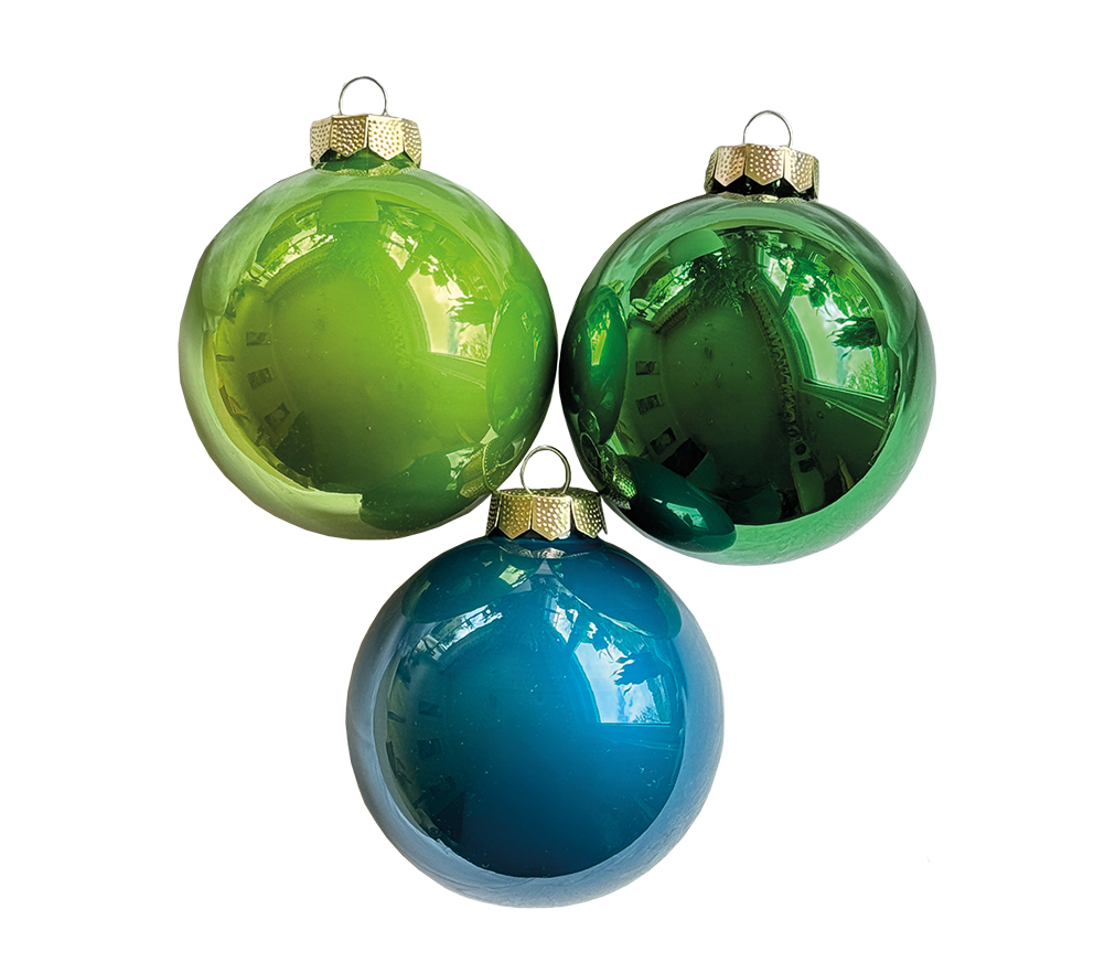 Christbaumschmuck, Kugel-Set 12 Stk., grün-blau, Glas