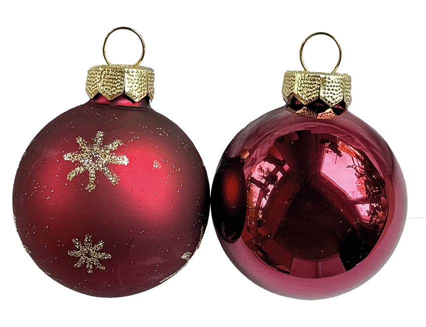 Christbaumschmuck, Kugel-Set 12 Stk., Purpur-Rot