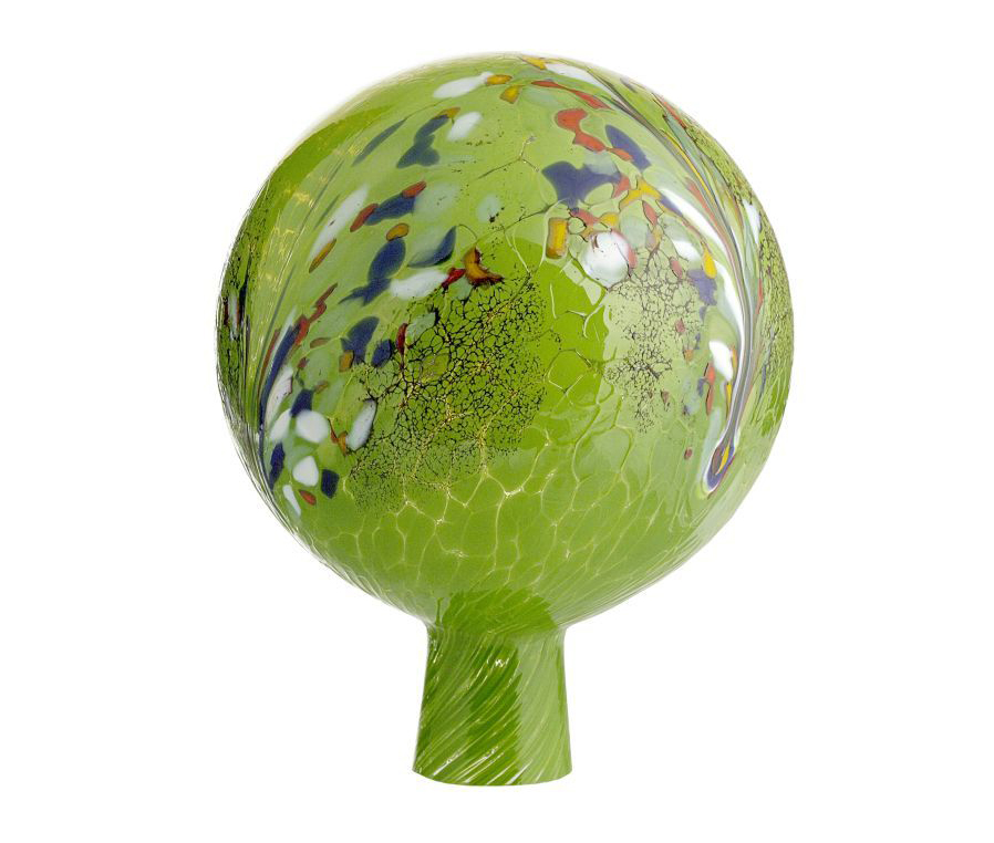Rosenkugel 15 cm, "Grün/bunt betupft", Glas Rosenkugel 15 cm, "Grün/bunt betupft", Glas