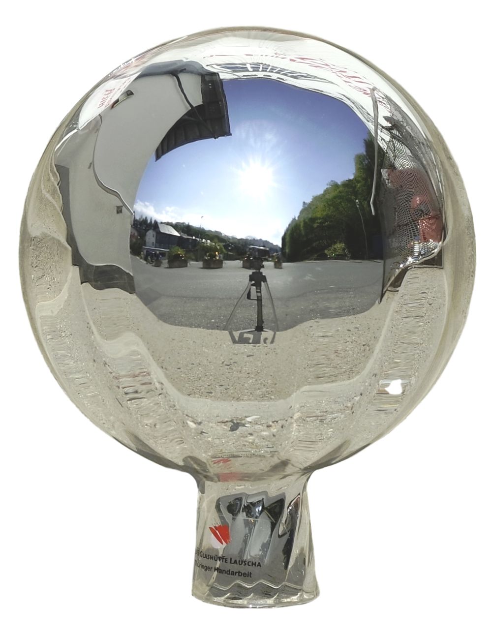 Rosenkugel 15 cm, "Silber", Glas, verspiegelt